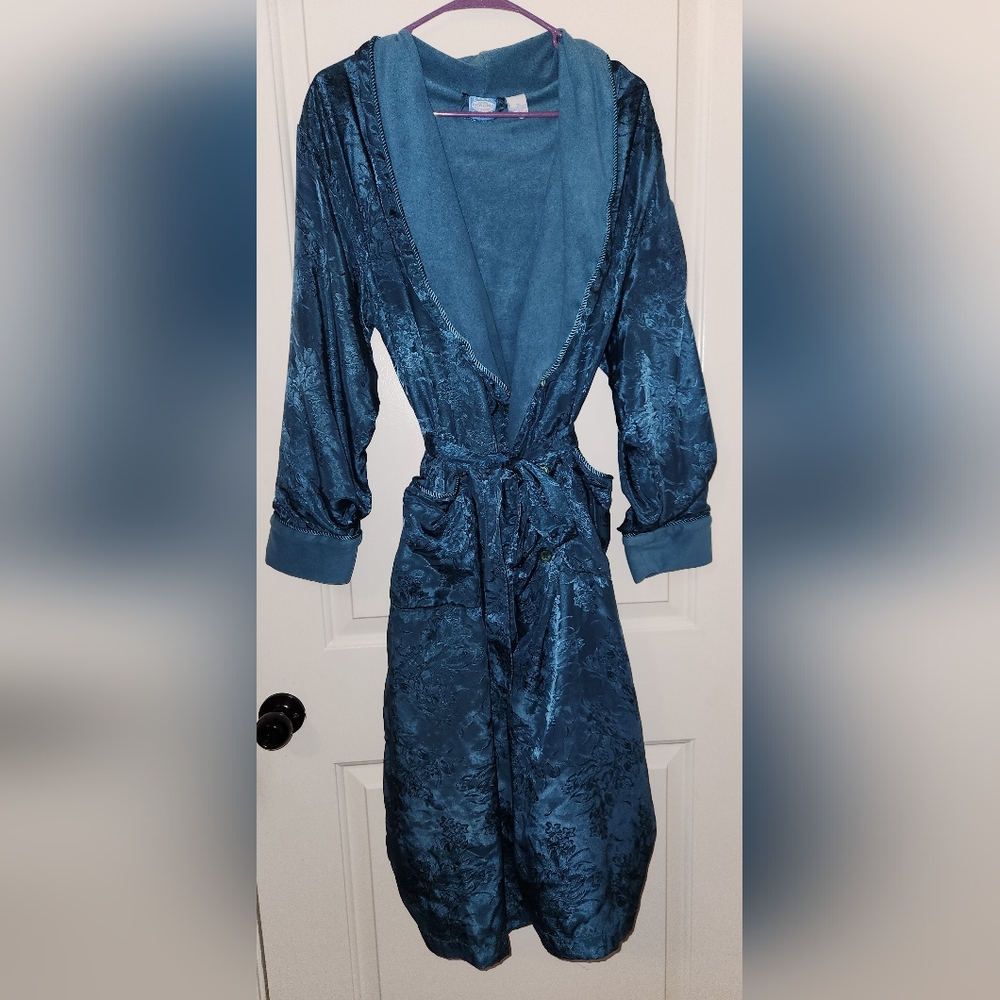 Vintage Sonoma Blue/teal Floral Patterned Women's Robe